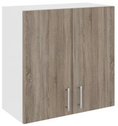 Corp Superior Karo, 2 Usi, Stejar Sonoma Inchis/Alb, 60 x 30 x 60 cm