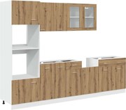 vidaXL Set dulapuri de bucătărie Lyon 7 piese Artisan Stejar lemn prelucrat