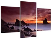 Tablou cu apus de soare pe mal (90x60 cm)
