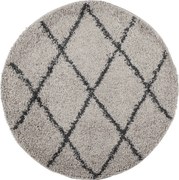 vidaXL Covor pufos "PAMPLONA" cu fire înalte, bej/antracit, Ø 280 cm