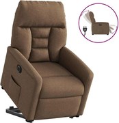 vidaXL Fotoliu electric rabatabil cu ridicare, maro, textil