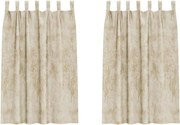 vidaXL Cortine din catifea cu perdele 2 pcs Crem 175 x 140 cm Catifea