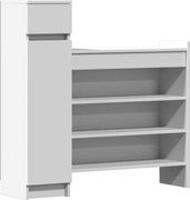 vidaXL Pantofar, alb, 100,5x28x100 cm, lemn prelucrat