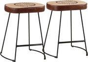 vidaXL Scaune de bar, 2 buc., maro închis, 40x29,5x53 cm