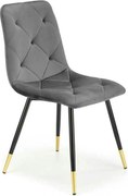 Scaun gri inchis K438, stofa catifelata/metal, 45x50x86 cm