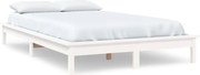 vidaXL Cadru de pat, alb, 120x200 cm, lemn masiv de pin
