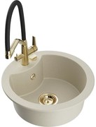 Mexen Diego chiuvetă de granit cu 1 compartiment cu baterie de bucătărie Duo, bej - 6512-69-671701-57-G