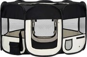 vidaXL Țarc de câini pliabil cu sac de transport, negru, 145x145x61 cm