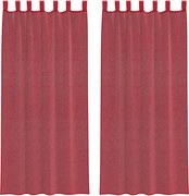 vidaXL Perdele Voile cu Bucle 2 buc Roșu Vin 140x245 cm