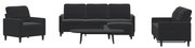 vidaXL Set de canapele cu perne, 4 piese, negru, catifea