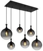 Lustra suspendata design modern DALTON 6L negru/fumuriu