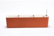 Jardinieră auto-irigare Plastia Berberis 80,  teracota + ecru, 80 cm