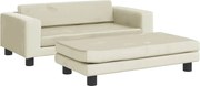 vidaXL Canapea pentru copii cu taburet crem 100x50x30 cm catifea