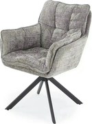 Scaun rotativ K597, gri/negru, stofa/metal, 70x67x90 cm