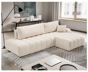 Colțar extensibil DESIO, cu spațiu de depozitare, pe partea dreaptă, bej