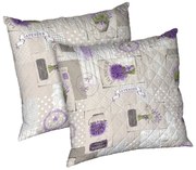 Set 2 perne Lavanda, microfibra matlasata Alcam, 70X70 cm