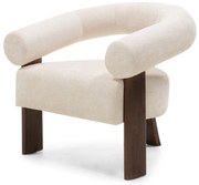 Fotoliu design crem KOKEI ALIA, decor nuc