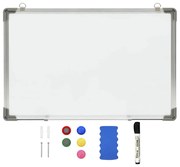 vidaXL Tablă magnetică albă cu ștergere uscată 50x35 cm oțel