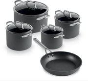 Set oale si tigaie Ninja Zerostick Premium C35005DE, 9 piese, Tehnologie antiaderenta, Pana la 260°C, Inductie, Negru