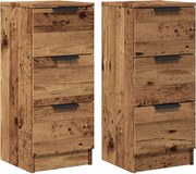 vidaXL Dulapuri, 2 buc., lemn vechi, 30x30x70 cm, lemn prelucrat