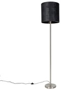 Lampă de podea modernă din oțel cu abajur negru 40 cm - Simplo