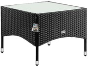 Deuba Masa din ratan / masa de ceai - 58 x 58 x 42 cm - neagra