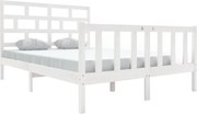vidaXL Cadru de pat, alb, 140x200 cm, lemn masiv de pin