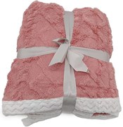 Pătură din lână Island roz, 150 x 200 cm