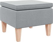 vidaXL Scaun cu picioare din lemn, gri deschis, material textil