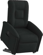 vidaXL Fotoliu rabatabil cu ridicare pe verticală, negru, textil