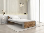 Pat de o persoana IKAROS 90 x 200 cm, stejar artisan/gri Saltele: Fara saltea, Somiera pat: Fara somiera