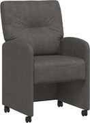 vidaXL Scaune de dining cu roți cu roți 2 pcs Negru 57 x 67 x 95 cm