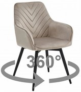 Scaun de masa rotativ NANA360 VELVET, bej