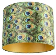 Abajur din catifea cu design de păun 40/40/30 cu interior auriu