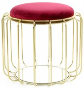 Taburet tapitat/masuta de cafea rotund/a Comfortable 50x50x45 cm roșu