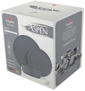 Set farfurii ceramica 18 piese Aspen Collection Berlinger Haus BH 10008, gri, design modern, rotunde