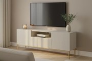 Comodă TV Nicole 150 cm cu sertar și nișă – cashmere / picioare aurii