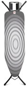 Masa de calcat Brabantia B 1003339, 124x38 cm, 7 pozitii de reglare, Suport fier de calcat, Gri inchis/Alb