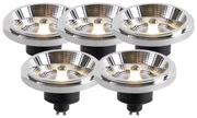 Set de 5 becuri LED GU10 AR111 11W 820lm 3000K