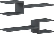 Set 2 etajere de perete Sumpora din PAL melaminat, antracit, 65x20x18 cm