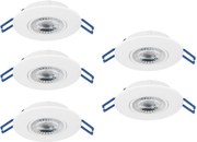 Eglo 300185 - Set 5x spoturi încastrate LED GEDREZ, 4,9 W, 230 V, Ø 9 cm, alb