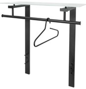 Cuier de perete negru cu raft din metal 80 cm Dutch – Spinder Design