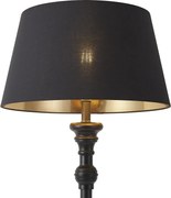 Lampă de podea cu abajur de 45 cm negru cu interior auriu - Classico