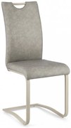 Scaun dining taupe din piele ecologica si metal, Kenneth Bizzotto