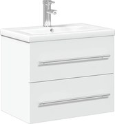 vidaXL Dulap pentru chiuvetă de baie, lavoar încorporat, alb