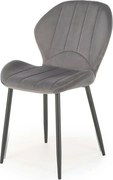 Scaun K538, gri/negru, stofa catifelata/metal, 48x57x85 cm