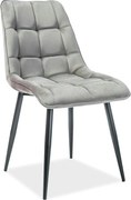 Scaun tapitat stofa CHIC, catifea gri - Bluvel 14, 50x58x88 cm