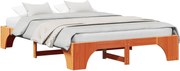 vidaXL Cadru de pat Maroniu cerat 140 x 200 cm Lemn de pin masiv