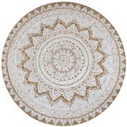 vidaXL Covor din iută împletită cu imprimeu, 90 cm, rotund