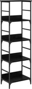 vidaXL Raft pentru cărți Stejar Negru 50 x 33 x 153 cm Lemn compozit